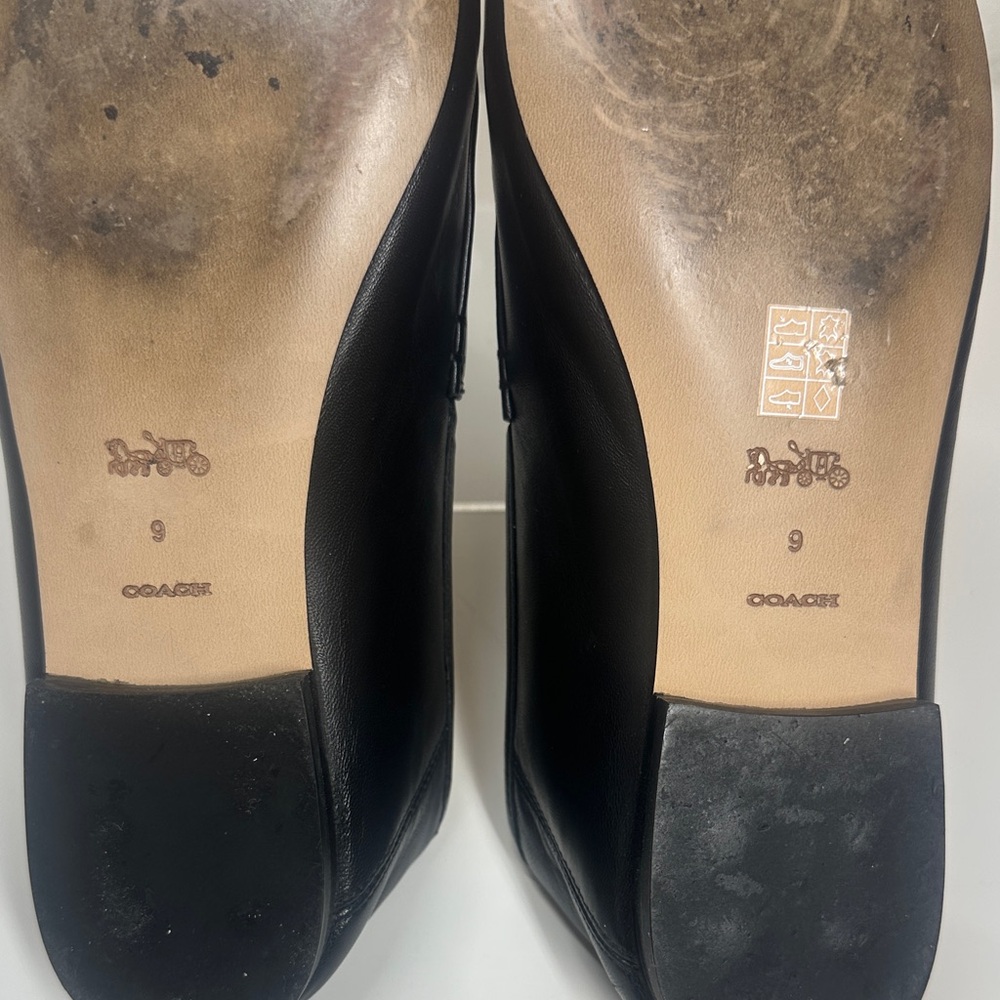 Coach Hannah Black Leather Chain Loafers - Picture 7 of 8